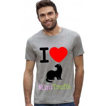 Tshirt Homme Gris I Love Ferret